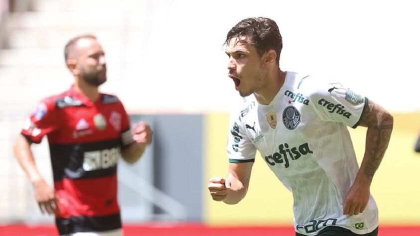8 – 11/4/2021 - Flamengo 2 × 2 Palmeiras – Supercopa do Brasil 2021 (cruzado, canto inferior esquerdo do goleiro)