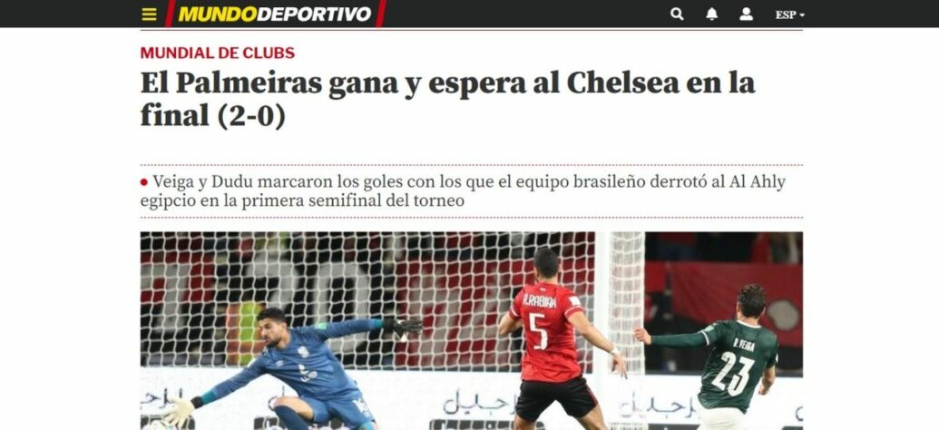 O catalão 'Mundo Deportivo' já colocou o Chelsea como adversário do Verdão na final do Mundial de Clubes.