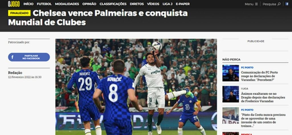 O jornal O Jogo (Portugal) apenas divulgou o resultado da partida.