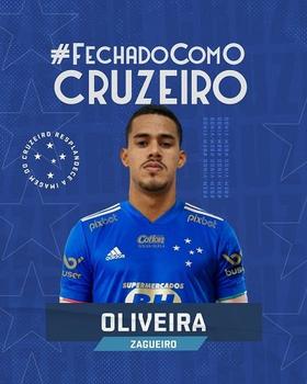 FECHADO - O Cruzeiro confirmou a chegada do zagueiro Oliveira, de 25 anos. O defensor virá emprestado para a Raposa até o fim do ano. Oliveira tem contrato com o Dragão até o fim de 2022, mas não quis ficar na equipe goiana. 