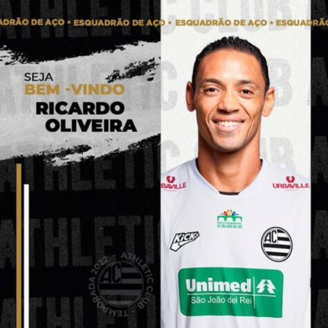 FECHADO - O Athletic, clube da elite do futebol mineiro, de São João Del Rei, anunciou um reforço com larga experiência no esporte para a sequência do Campeonato Mineiro. O atacante Ricardo Oliveira vai vestir a camisa do Esquadrão de Aço.