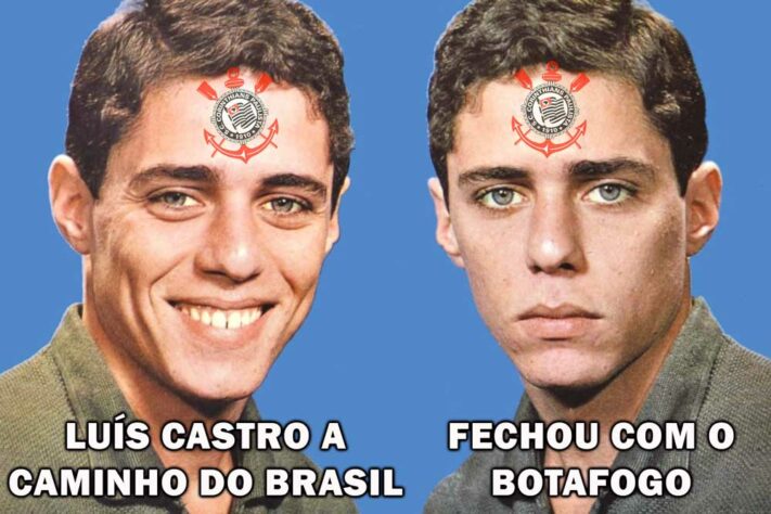 Mudança de rumo de Luís Castro: em memes, botafoguenses provocam o Corinthians e relembram contratação de Seedorf.