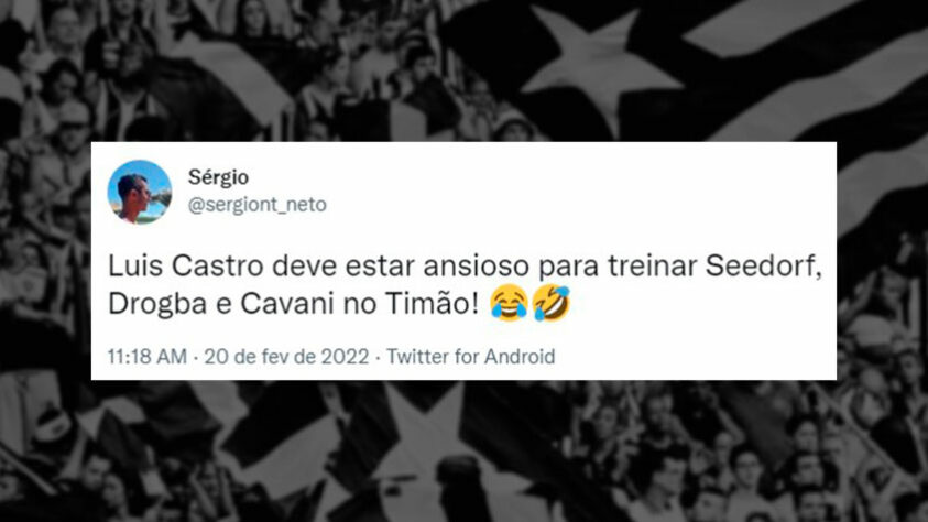 Mudança de rumo de Luís Castro: em memes, botafoguenses provocam o Corinthians e relembram contratação de Seedorf.