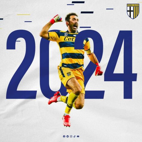 FECHADO - O lendário goleiro Gianluigi Buffon assinou um novo contrato com a Parma válido por mais duas temporadas, encerrando em 2024.