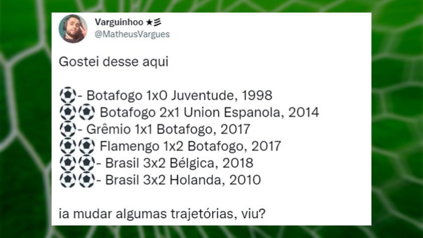 Torcedores respondem brincadeira e acrescentam gols em partidas históricas.