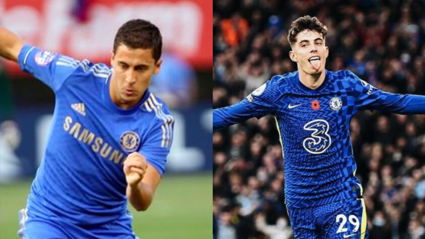 Hazard tinha acabado de chegar ao Chelsea em 2012 e, nos sete anos que jogou por lá, foi o principal jogador dos Blues e um dos melhores atletas da Europa. O alemão Havertz foi contratado na última temporada com muita expectativa para o futuro, pois ele tem só 22 anos e muito talento. O jovem foi o herói da conquista da última Champions, pois marcou o gol do título em cima do Manchester City.