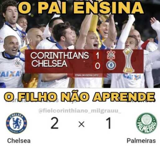 Ídolos do Corinthians zoam Palmeiras após derrota para o Chelsea