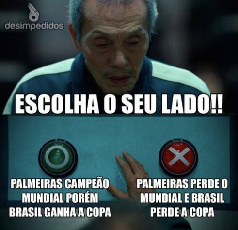 Será que é o fim? Torcedores brincam com possibilidade de título do Palmeiras no Mundial de Clubes.