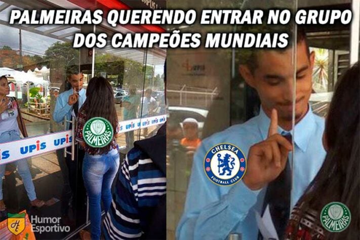 Verdão foi derrotado pelo Chelsea, na prorrogação, e torcedores rivais comemoraram continuidade do meme 'Palmeiras não tem Mundial'. Veja as provocações na galeria! (Por Humor Esportivo)