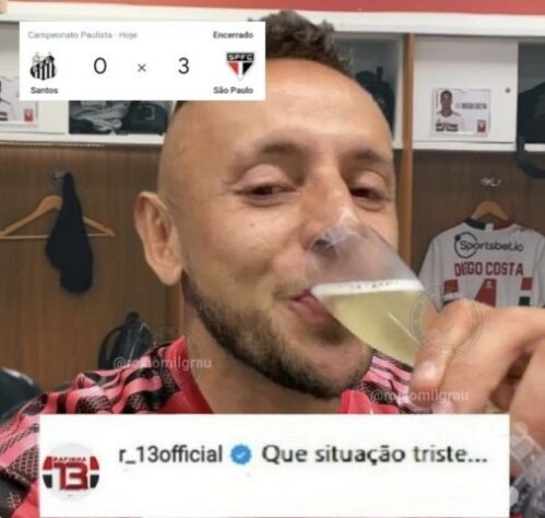 Campeonato Paulista: os melhores memes de Santos 0 x 3 São Paulo.