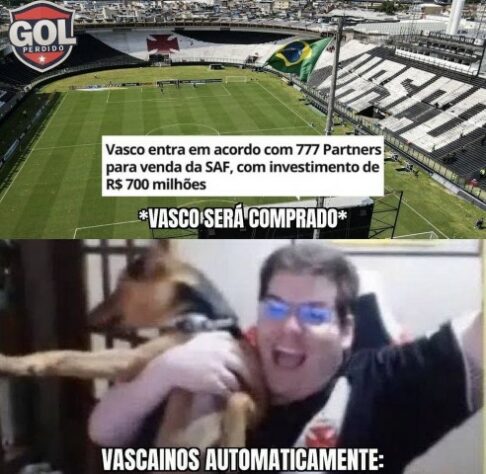 Vasco da Grana? Anúncio de acordo entre clube carioca e 777 Partners rendeu memes nas redes sociais.