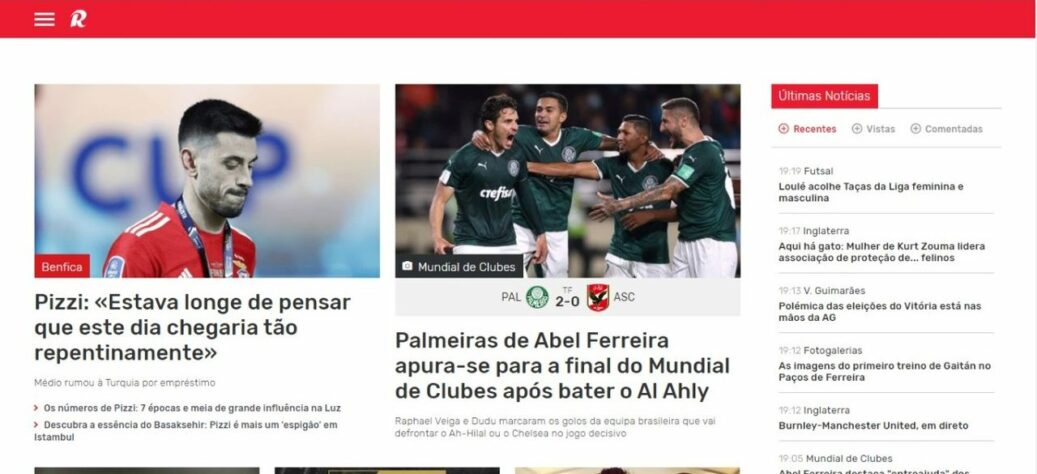 Outro jornal português que focou no trabalho de Abel Ferreira foi o "Record".