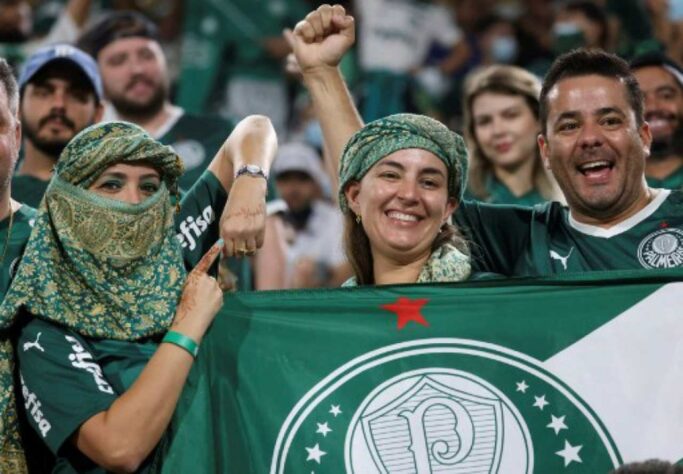 Torcida do Palmeiras estava no clima da partida, em Abu Dhabi.