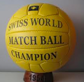 Nome da bola: Swiss WC Match Ball. Edição: Copa de 1954