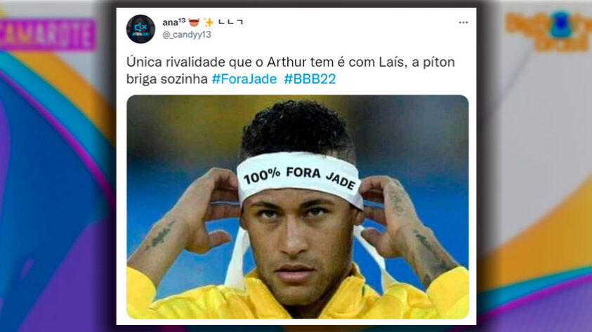 Paredão de milhões: perfis de futebol declaram apoio a Arthur Aguiar e pedem saída de Jade Picon.