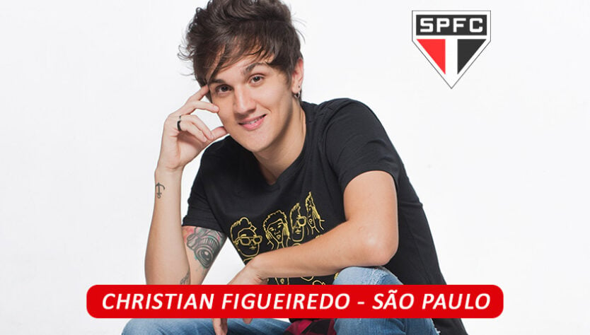 Com mais de 7,6 milhões de inscritos em seu canal do YouTube, Christian Figueiredo se diverte torcendo pelo São Paulo.