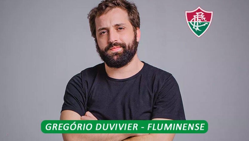 Roteirista, escritor, ator e comediante, Gregório Duvivier faz sucesso com seus vídeos no "Porta dos Fundos". Ele é torcedor do Fluminense.