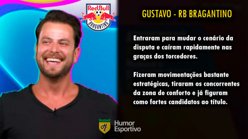 Futebol e Big Brother Brasil: Gustavo seria o Red Bull Bragantino.