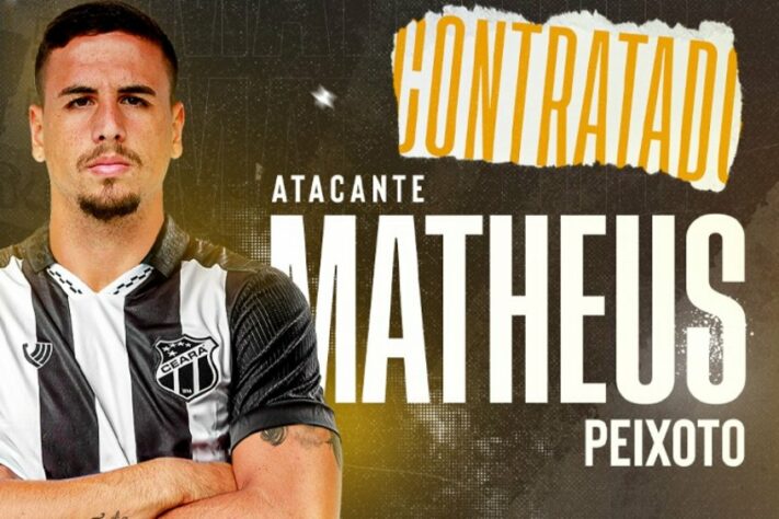 FECHADO - O Ceará oficializou a chegada do atacante Matheus Peixoto com acordo válido até o fim de 2022. Algo que, neste momento, deixa o elenco dirigido por Tiago Nunes com, pelo menos, nove alternativas para a linha mais avançada do Vozão.