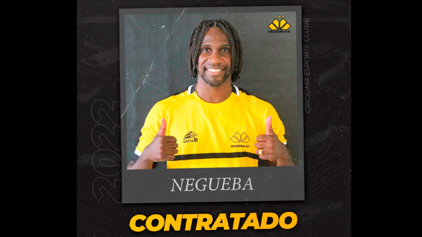 FECHADO - Negueba é o novo reforço do Criciúma. O clube anunciou o atleta nas redes sociais oficias.