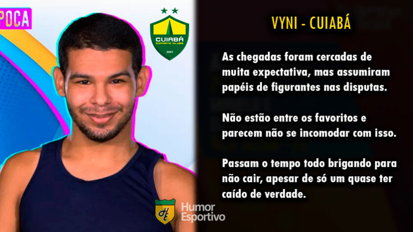 Futebol e Big Brother Brasil: Vyni seria o Cuiabá.