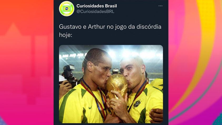 Treta entre Jade, Arthur e Gustavo: 'Jogo da Discórdia' no BBB rende memes relacionados a futebol.