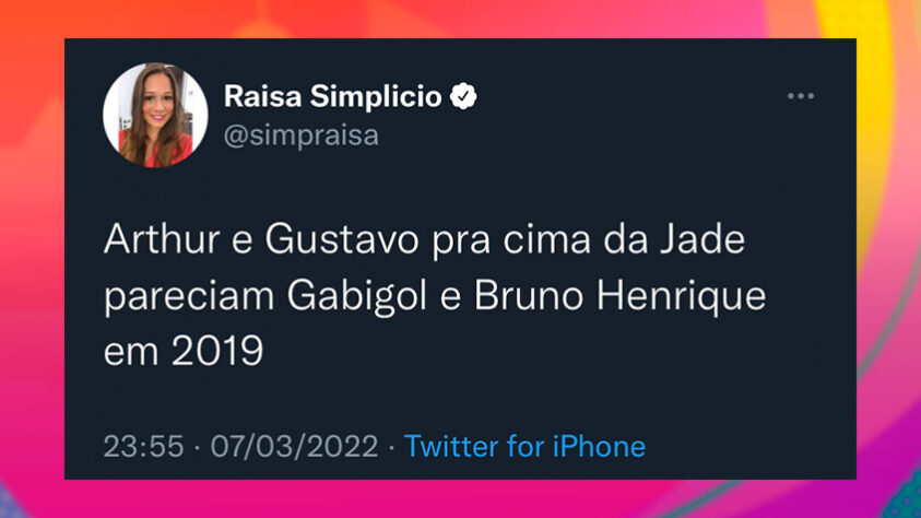 Treta entre Jade, Arthur e Gustavo: 'Jogo da Discórdia' no BBB rende memes relacionados a futebol.