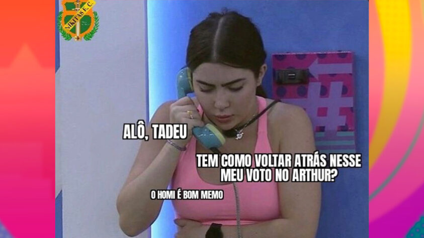 Treta entre Jade, Arthur e Gustavo: 'Jogo da Discórdia' no BBB rende memes relacionados a futebol.