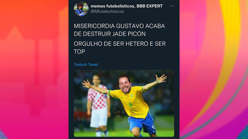 Treta entre Jade, Arthur e Gustavo: 'Jogo da Discórdia' no BBB rende memes relacionados a futebol.