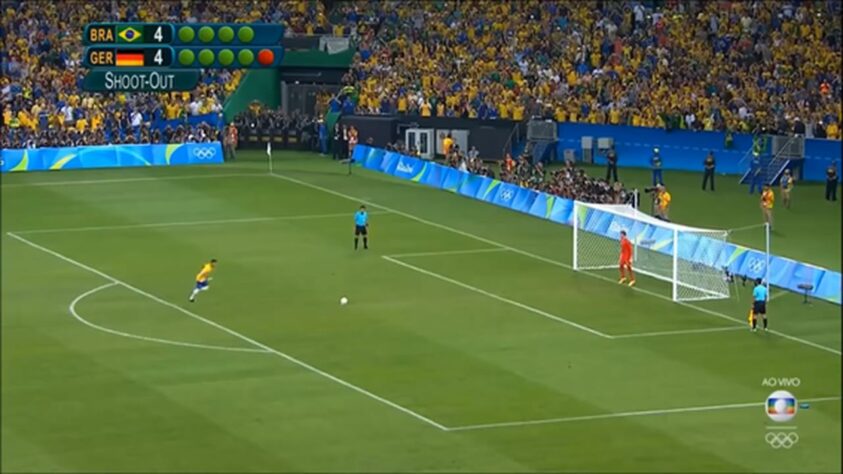 Conquista do ouro inédito do Brasil no futebol em Olimpíadas após Neymar converter o pênalti decisivo: "Vai dar aquela paradinha dele, deu, partiu, bateu, acaboouuu! É ouro! É ouro! É ouro! É ouro para o Brasil!"