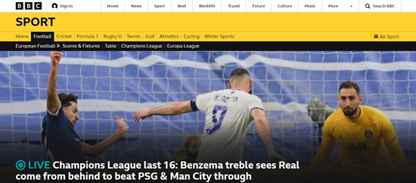 A BBC (Inglaterra) foi mais uma que se rendeu ao espetáculo protagonizado por Benzema.