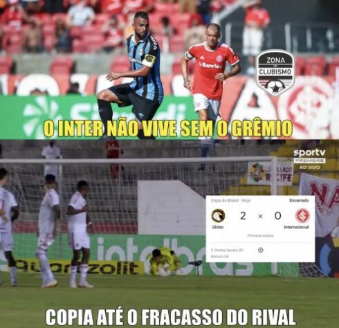 Copa do Brasil: eliminado pelo Globo, Internacional sofre com memes nas redes sociais.