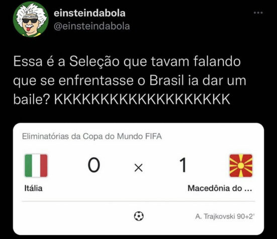 Após derrota para a Macedônia do Norte pela repescagem para Copa do Mundo do Qatar, Itália foi alvo de memes nas redes sociais.