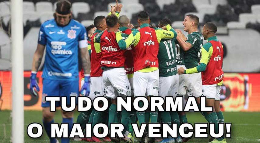 Rei dos Clássicos? Torcedores do Palmeiras fazem memes após vitória diante do Corinthians.