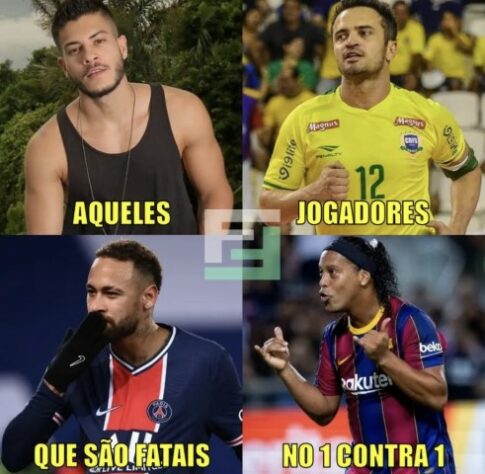 Paredão entre Jade Picon e Arthur Aguiar no BBB foi prato cheio para memes relacionados ao futebol.