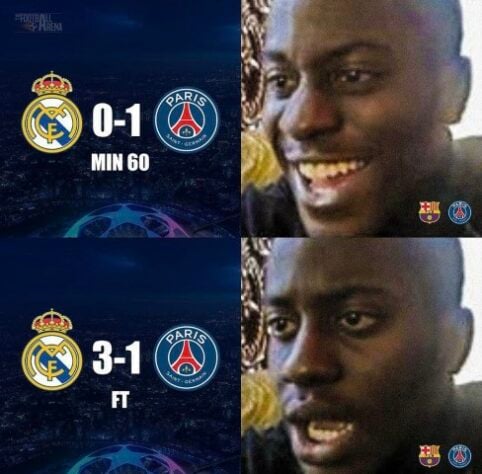 Champions League: os melhores memes da eliminação do Paris Saint-Germain para o Real Madrid.