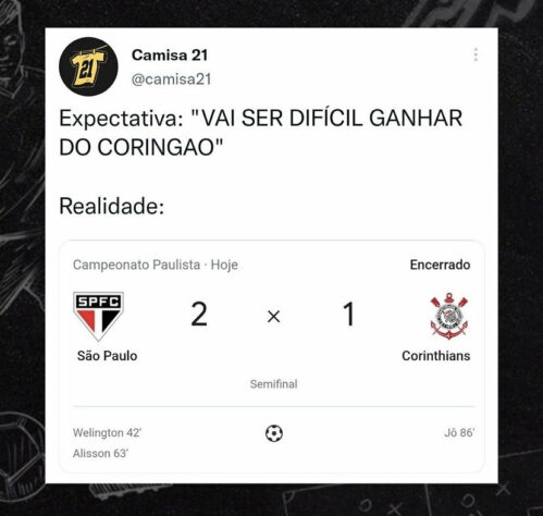 Torcedores do São Paulo fazem memes após vitória diante do Corinthians e classificação à final do Paulistão..