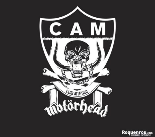 Clubes misturados com bandas de rock: Atlético-MG e Motorhead.