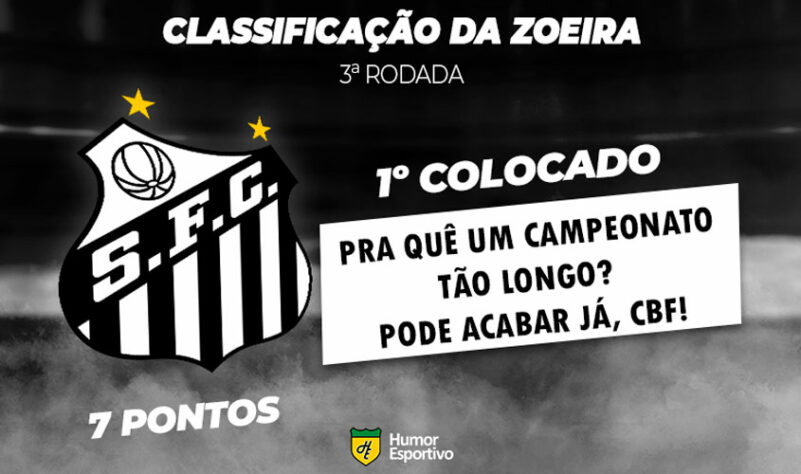 Classificação da Zoeira: 3ª rodada - Santos 3 x 0 América-MG