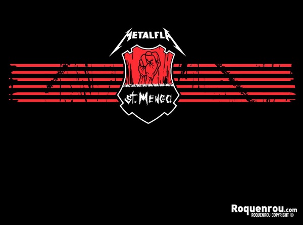 Clubes misturados com bandas de rock: Flamengo e Metallica.