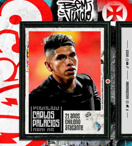 FECHADO -  Carlos Palacios é novo reforço do Vasco. Na temporada passada, ele defendeu o Internacional. O meia-atacante foi um dos oito chilenos que atuaram no Brasileirão do ano passado e agora chega a São Januário para a disputa da Série B.