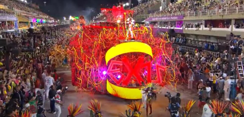 Desfile da Grande Rio na segunda noite do carnaval do Rio de Janeiro na Sapucaí.