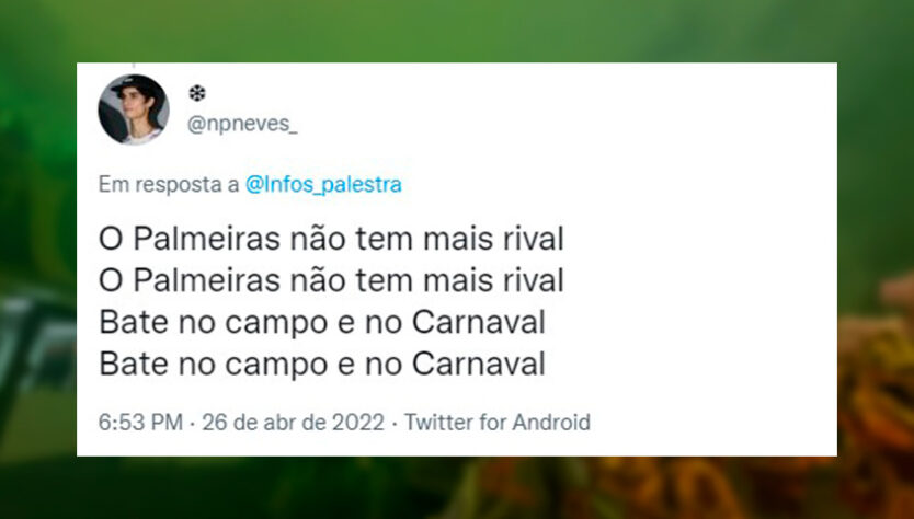 Na mesma semana em que viu o time golear o Corinthians em campo, palmeirenses comemoram título da Mancha Verde no Carnaval de São Paulo.