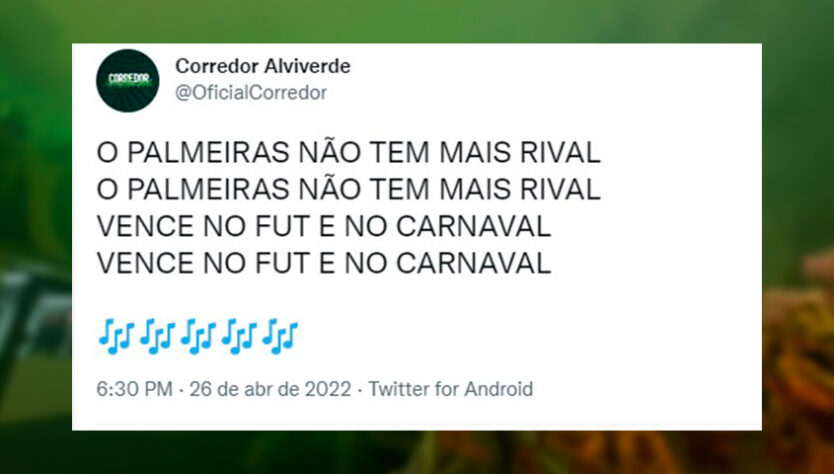Na mesma semana em que viu o time golear o Corinthians em campo, palmeirenses comemoram título da Mancha Verde no Carnaval de São Paulo.
