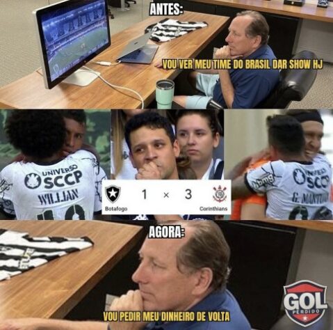 Brasileirão: os melhores memes de Botafogo 1 x 3 Corinthians