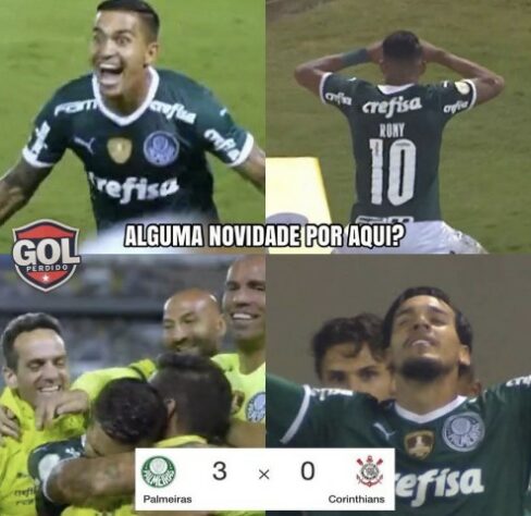 Os melhores memes de Palmeiras 3 x 0 Corinthians pela terceira rodada do Brasileirão.