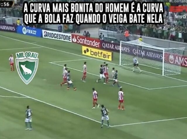 Após goleada por 8 a 1 pela Libertadores, torcedores do Palmeiras enalteceram Rafael Navarro e Raphael Veiga nos memes.