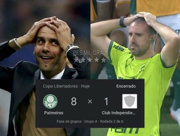 Após goleada por 8 a 1 pela Libertadores, torcedores do Palmeiras enalteceram Rafael Navarro e Raphael Veiga nos memes.