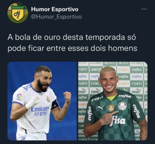 Após goleada por 8 a 1 pela Libertadores, torcedores do Palmeiras enalteceram Rafael Navarro e Raphael Veiga nos memes.