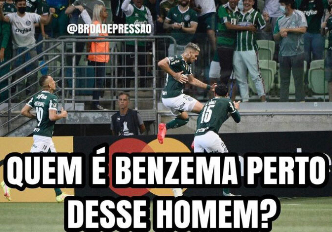 Após goleada por 8 a 1 pela Libertadores, torcedores do Palmeiras enalteceram Rafael Navarro e Raphael Veiga nos memes.